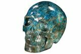 Polished, Bright Blue Apatite Skull #118093-2
